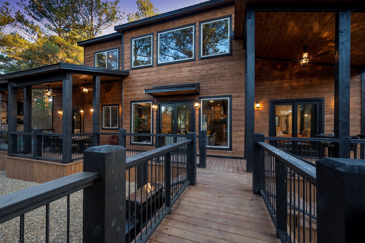 Thoughtfully designed railings and smooth decking provide a safe, secure entrance.