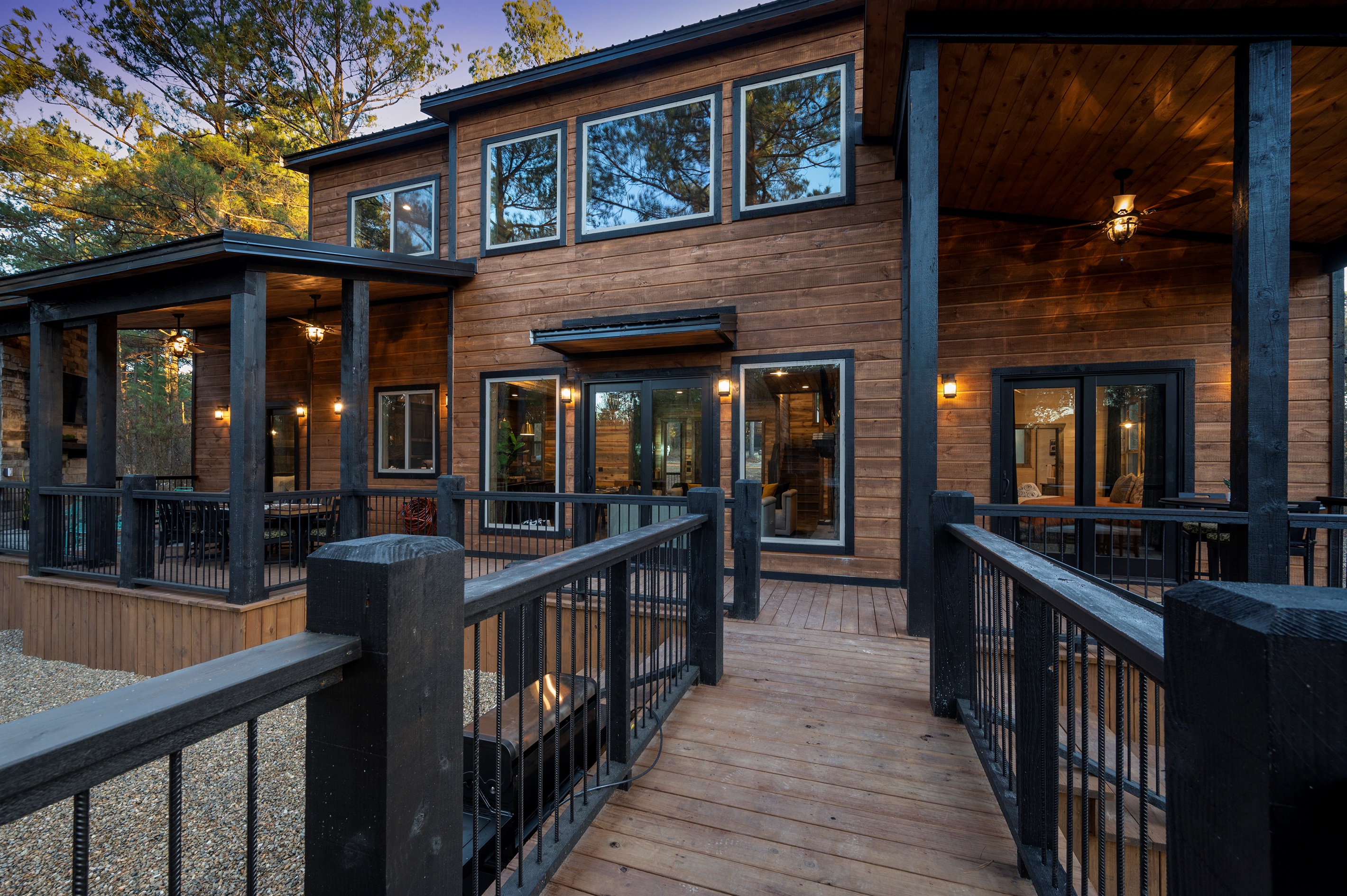 Thoughtfully designed railings and smooth decking provide a safe, secure entrance.