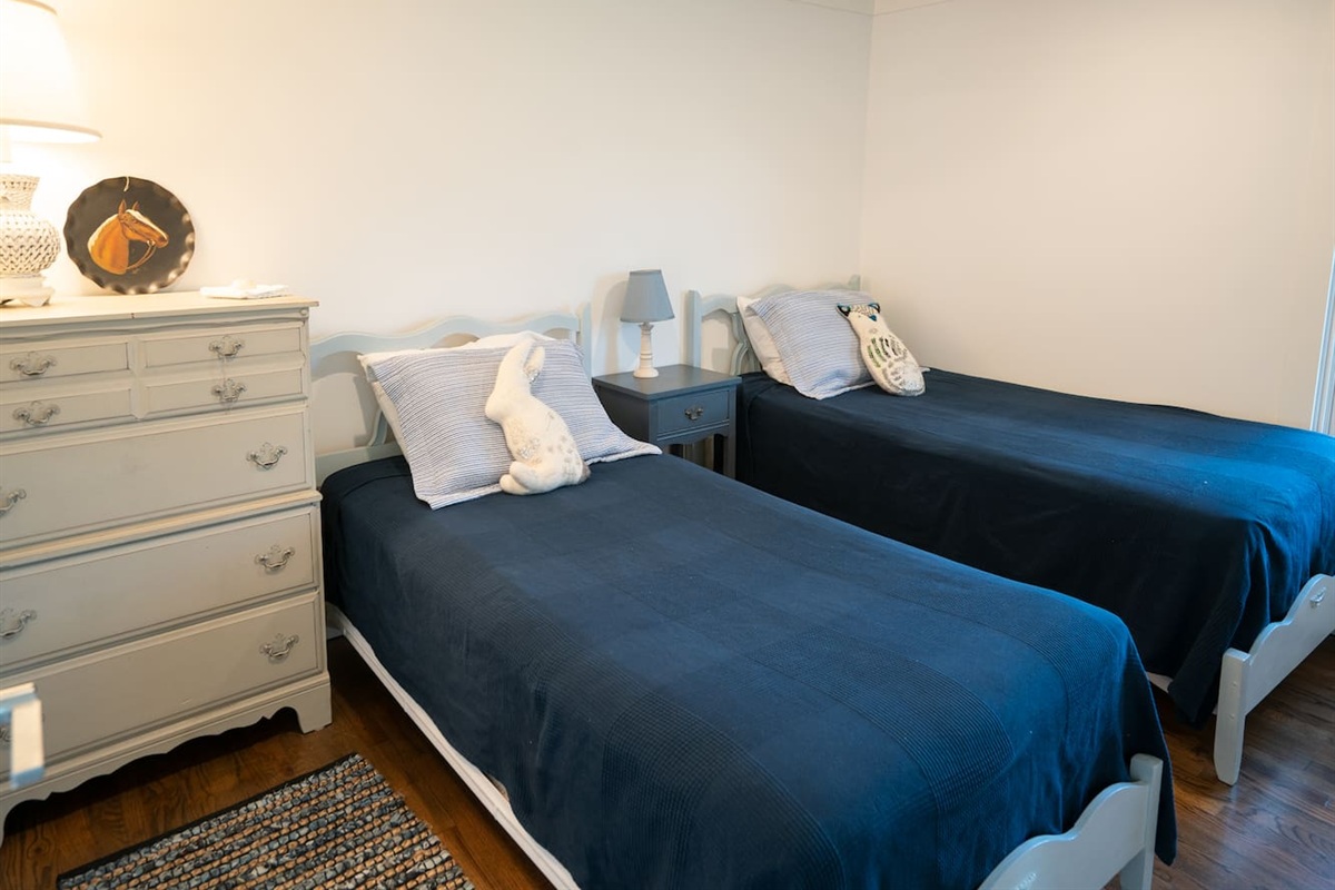 Comfortable twin beds in Bedroom #3.  Perfect for children--and adults too!