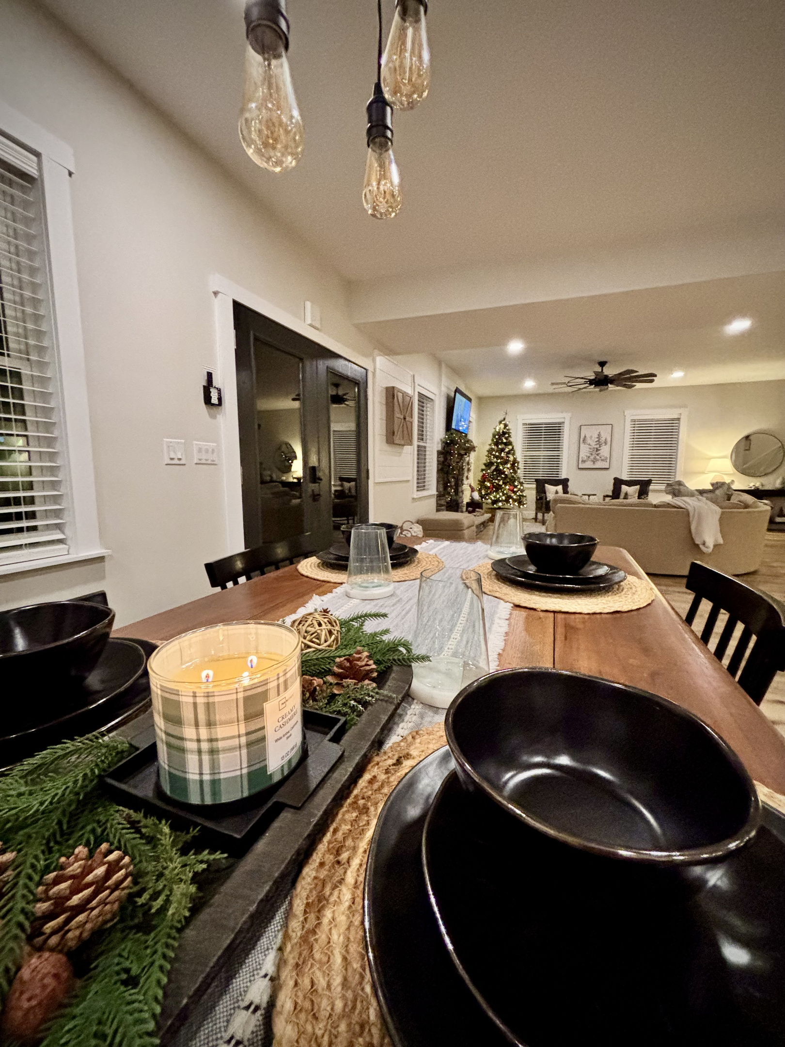 Expansive open first floor, perfect for holiday gatherings.  