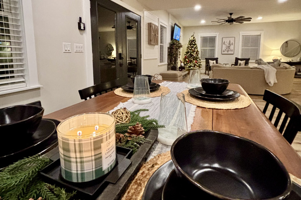 Expansive open first floor, perfect for holiday gatherings.  