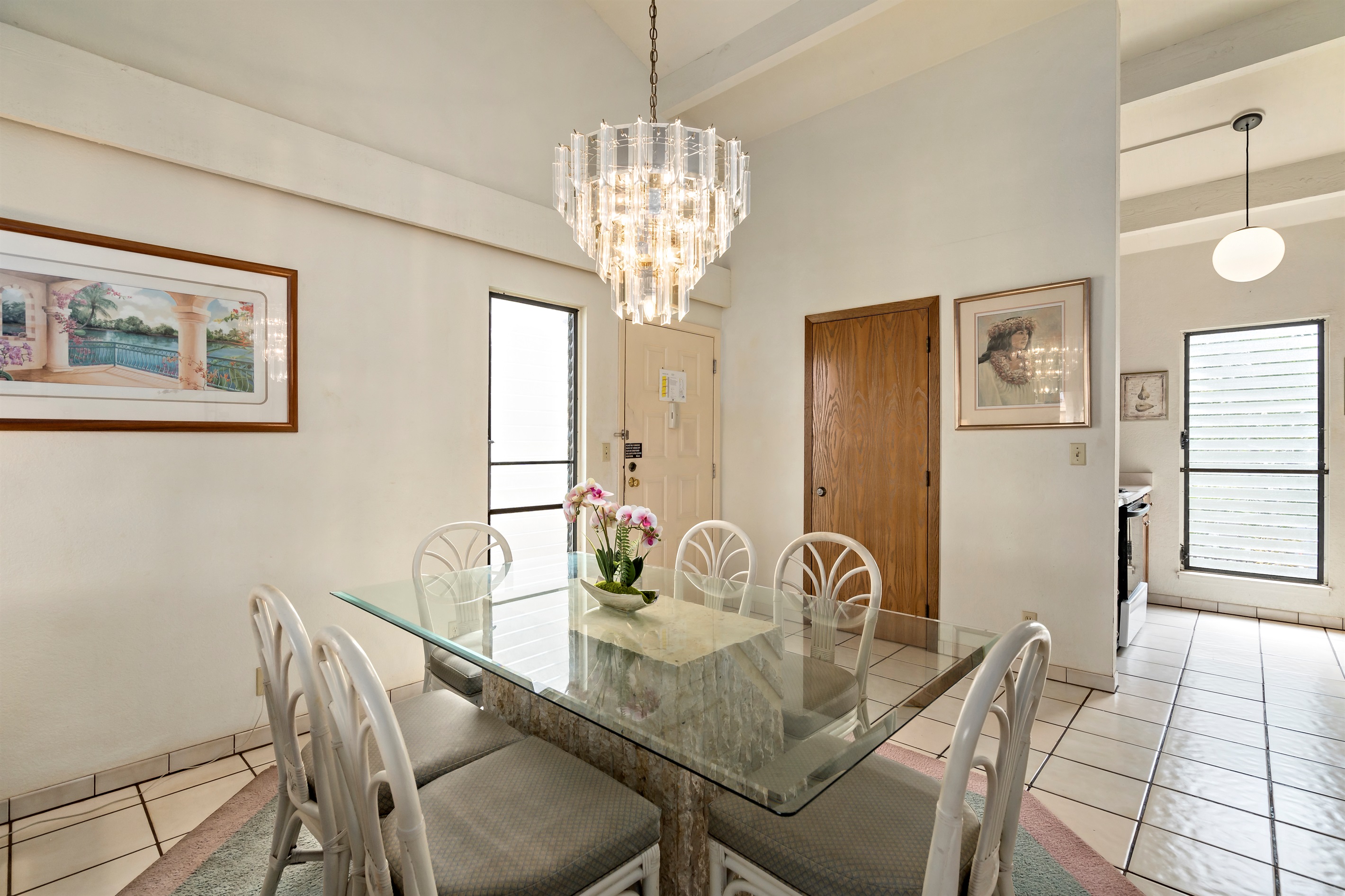 Family dining table for fresh island feasts