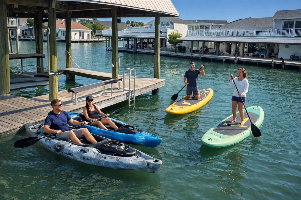 Kayaks and paddle boards included in rental