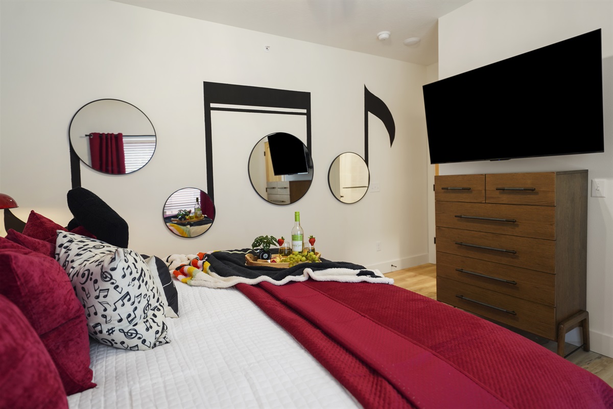 The Music room has a large screen tv. You might even be able to find music videos on MTV.
