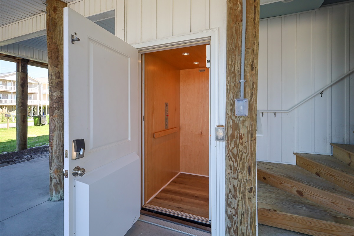 Elevator that travels from the carport to the top floor!