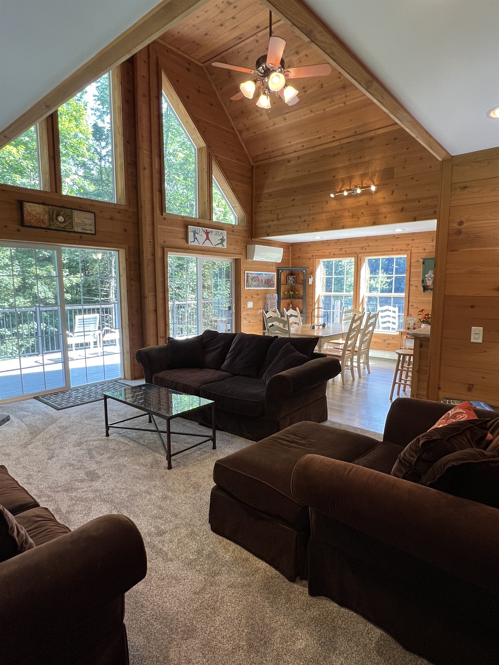 Great room with large windows and lots of natural light