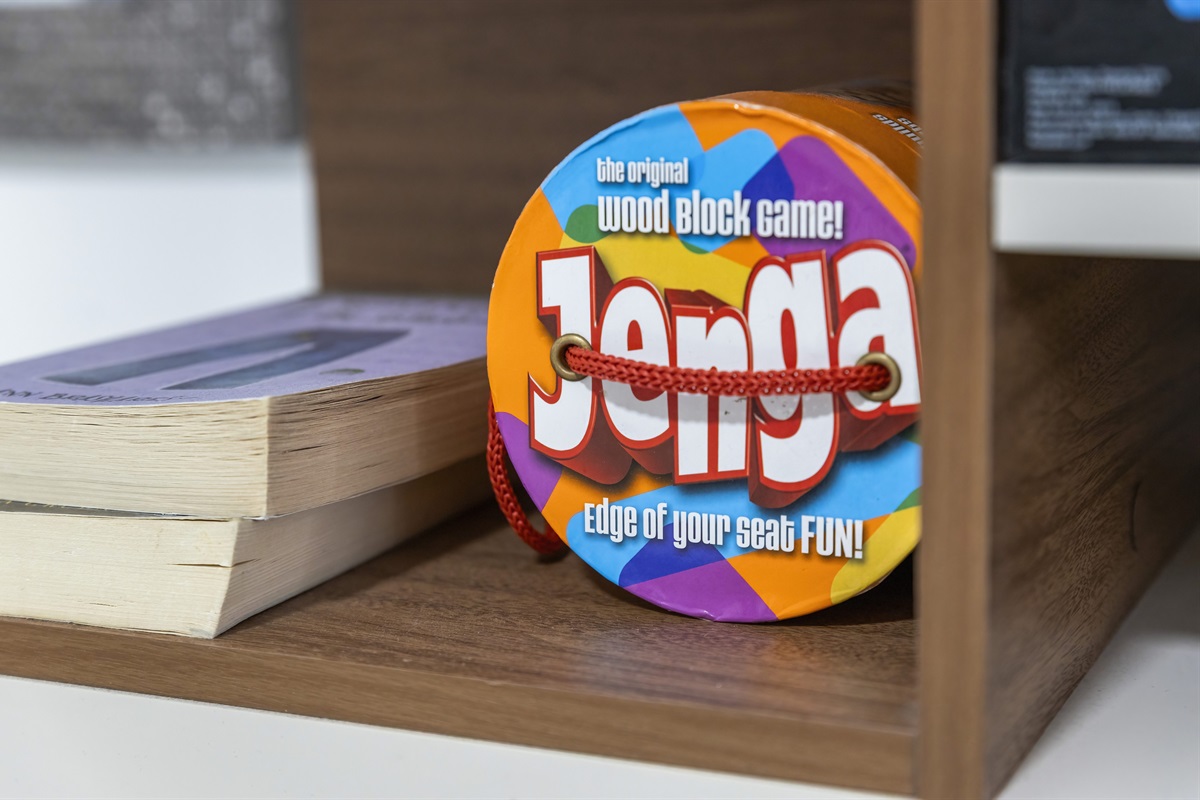 Pull Jenga from the shelf for spontaneous fun and easy laughs after a full day out.