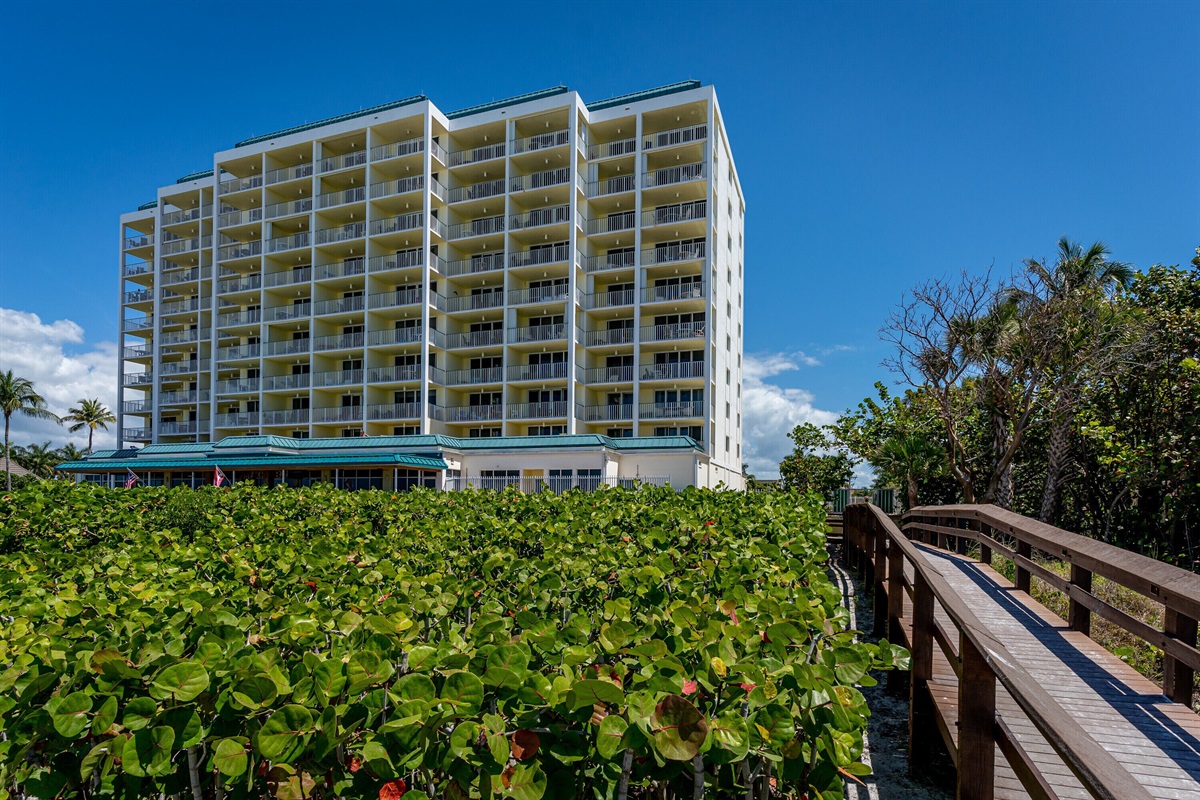 Beachfront picture of the property with private, gated access to the beach