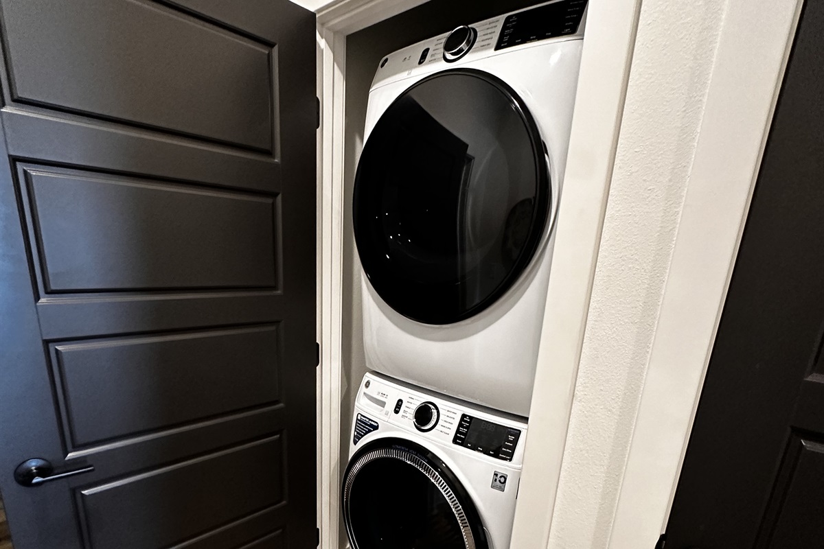 Two sets of washers and dryers-located on ujpper and lower levels