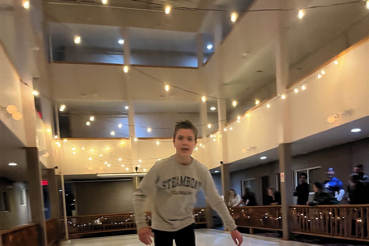 Skating Rink in Mountain Lodge.  Tickets available online or at the front desk.