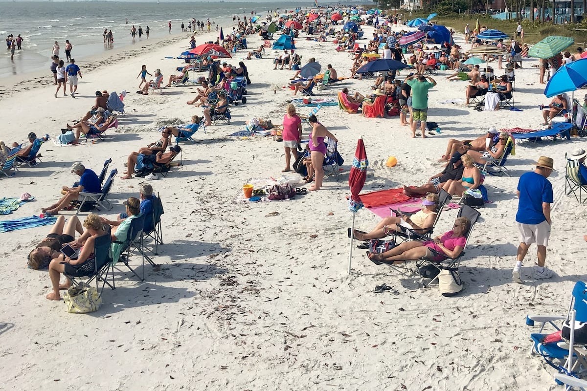 Fort Myers Beach is known for its seven miles of white sandy beaches along the Gulf of Mexico