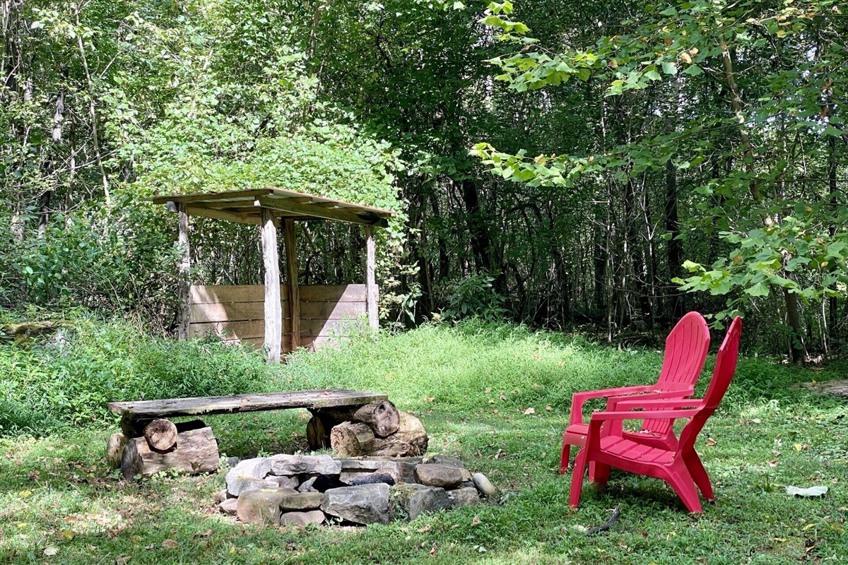 Firepit located beside the cabin. Bring your own wood