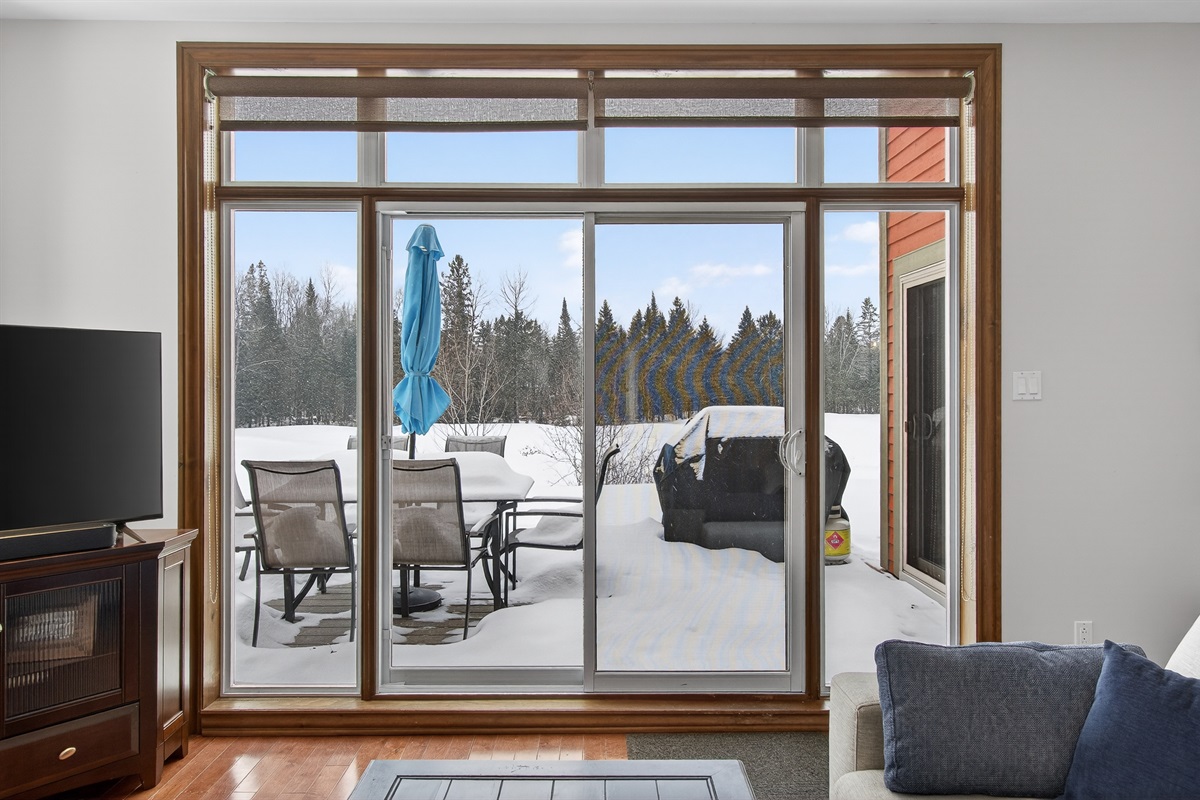 Easily access the sun-drenched patio from the family room