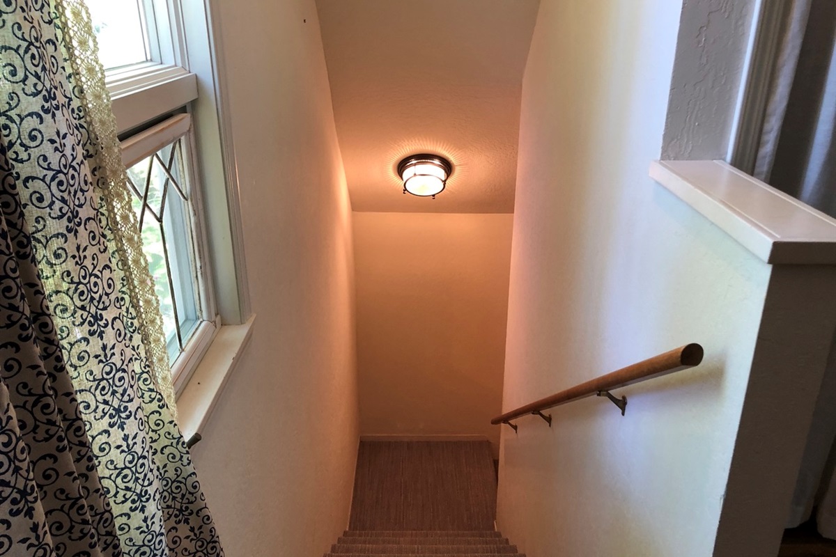 Staircase up to the studio