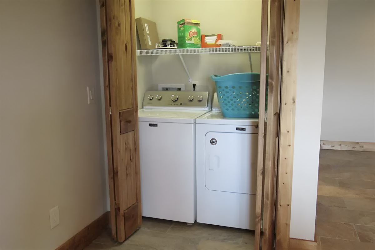 We provide a washer and dryer on the lower level for your convenience.