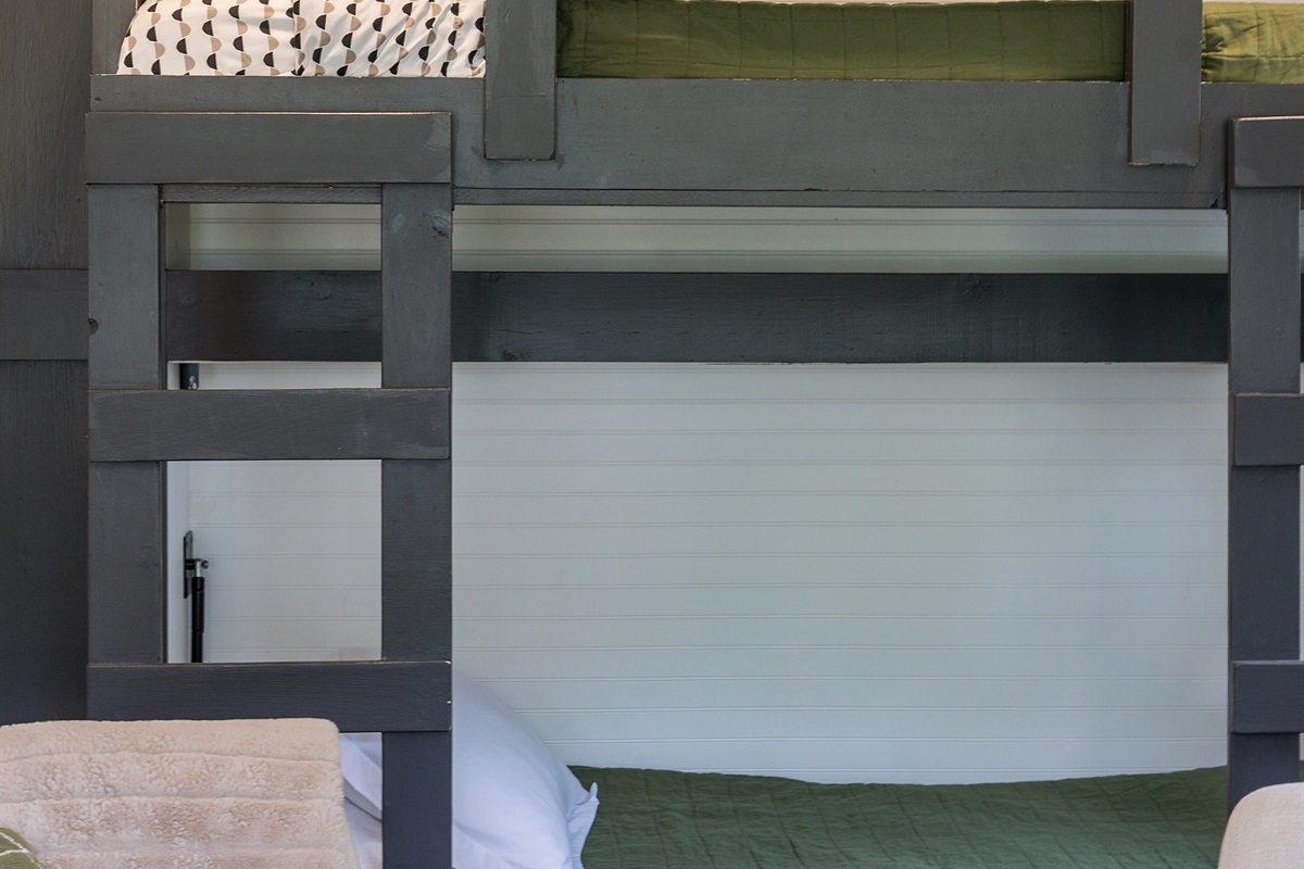 Tucked neatly away when not in use, these twin bunk beds offer the perfect blend of comfort and convenience.