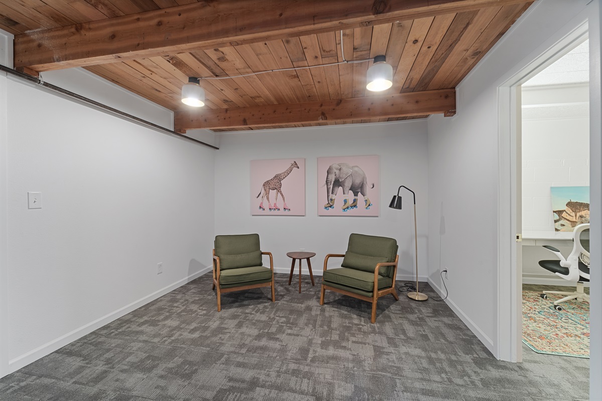 Sitting area, lower level. 