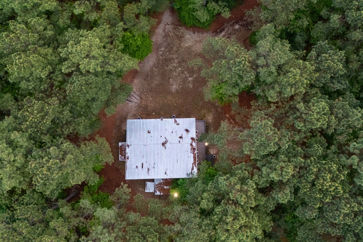 From above, you can really appreciate how secluded the property feels, surrounded entirely by nature.