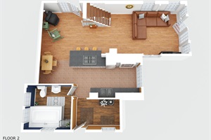 Main level of the house with the spa jetted tub