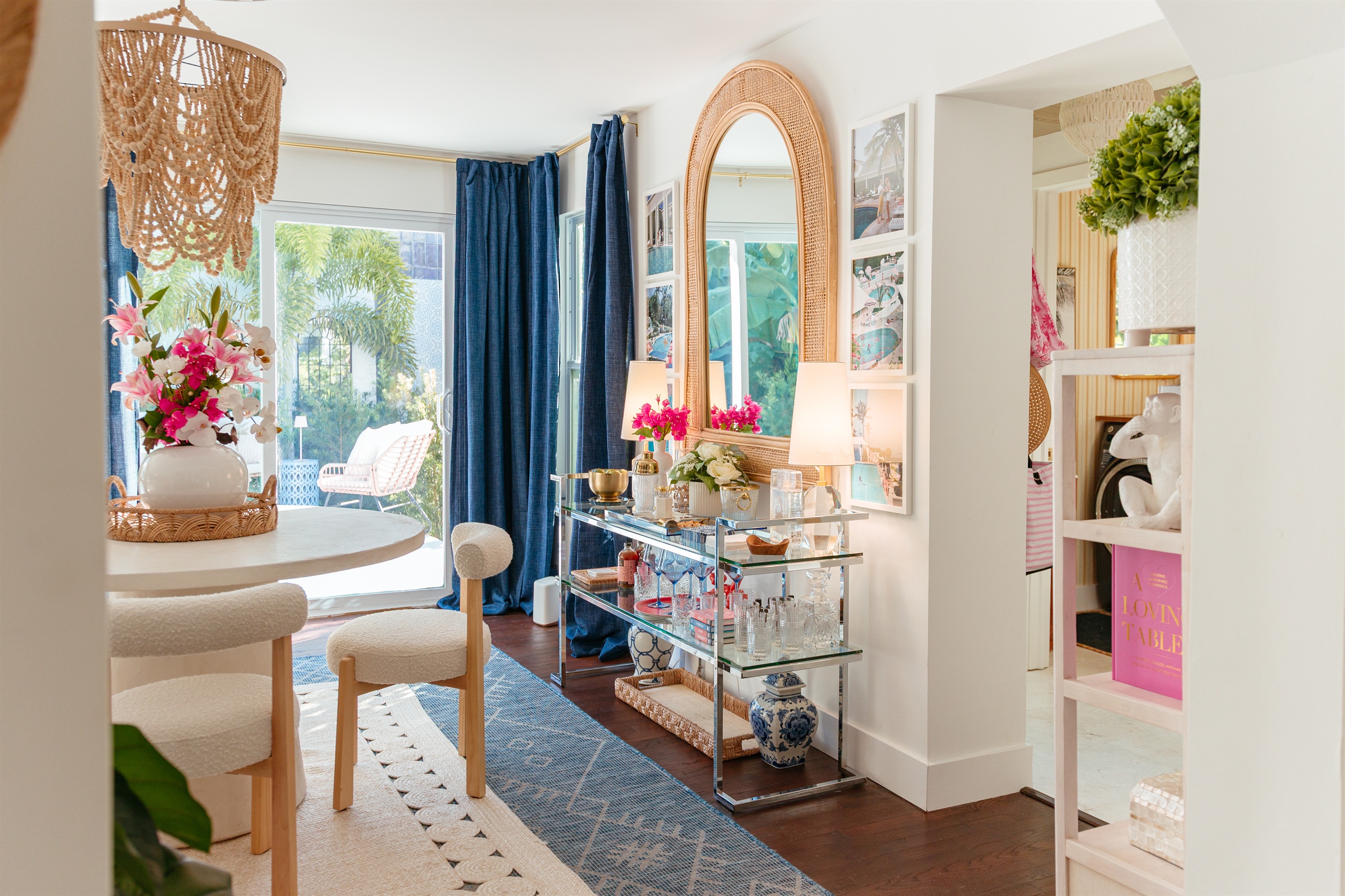 As you journey from the front of the house to the rear, a lovely, tasteful bar area awaits your visit - where many conversations and drinks can be had together.