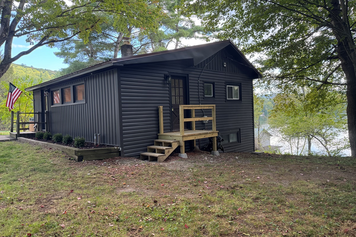 Side yard with lake views