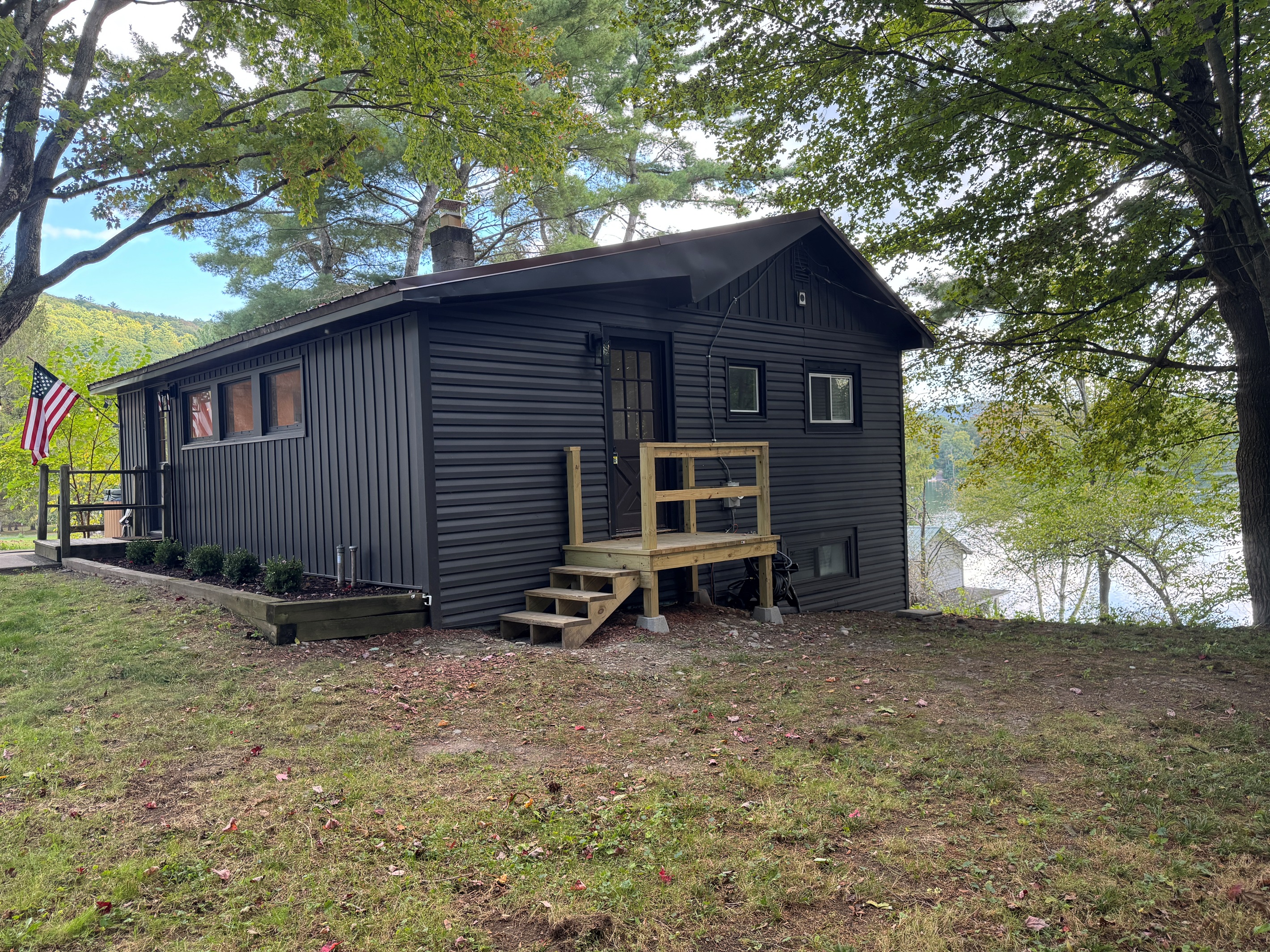 Side yard with lake views