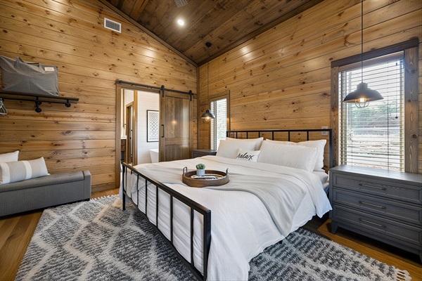 King master suite with spa-style ensuite bathroom for comfort and privacy.