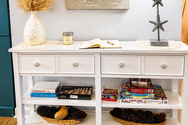 Leave a message for future guests in our signature book 
