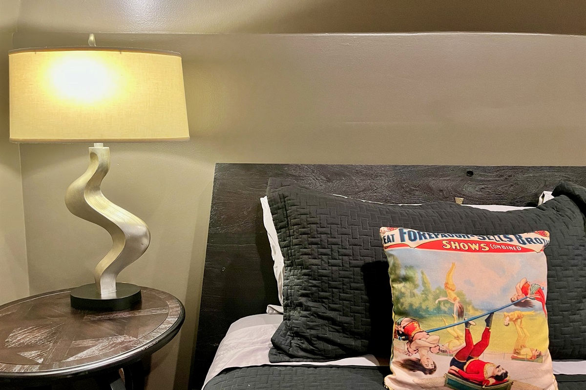 Rear bedroom: California King Bed