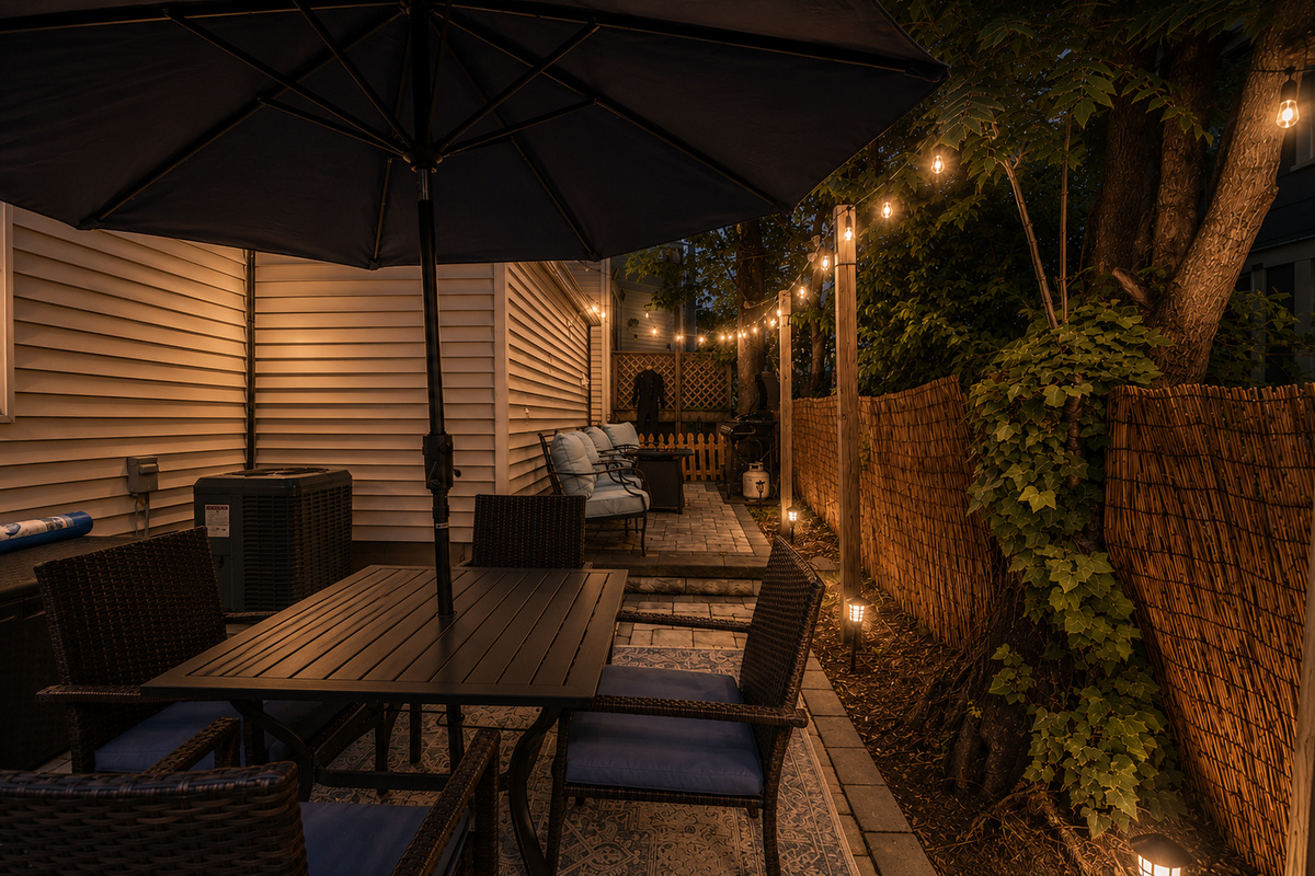 Even after the sun sets, the dining table is a guest favorite. Pour a glass, settle in, and let the night stretch long in your own backyard with the perfect vibe.