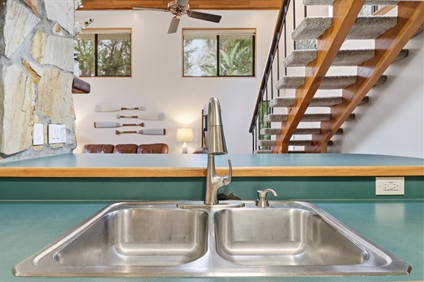 View of the breakfast bar from inside the kitchen