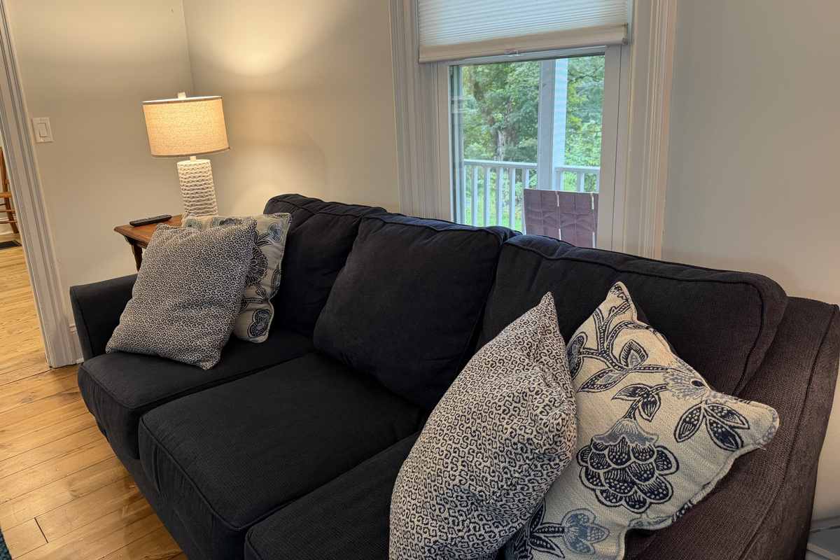 Living room with SmartTV and assorted games and books