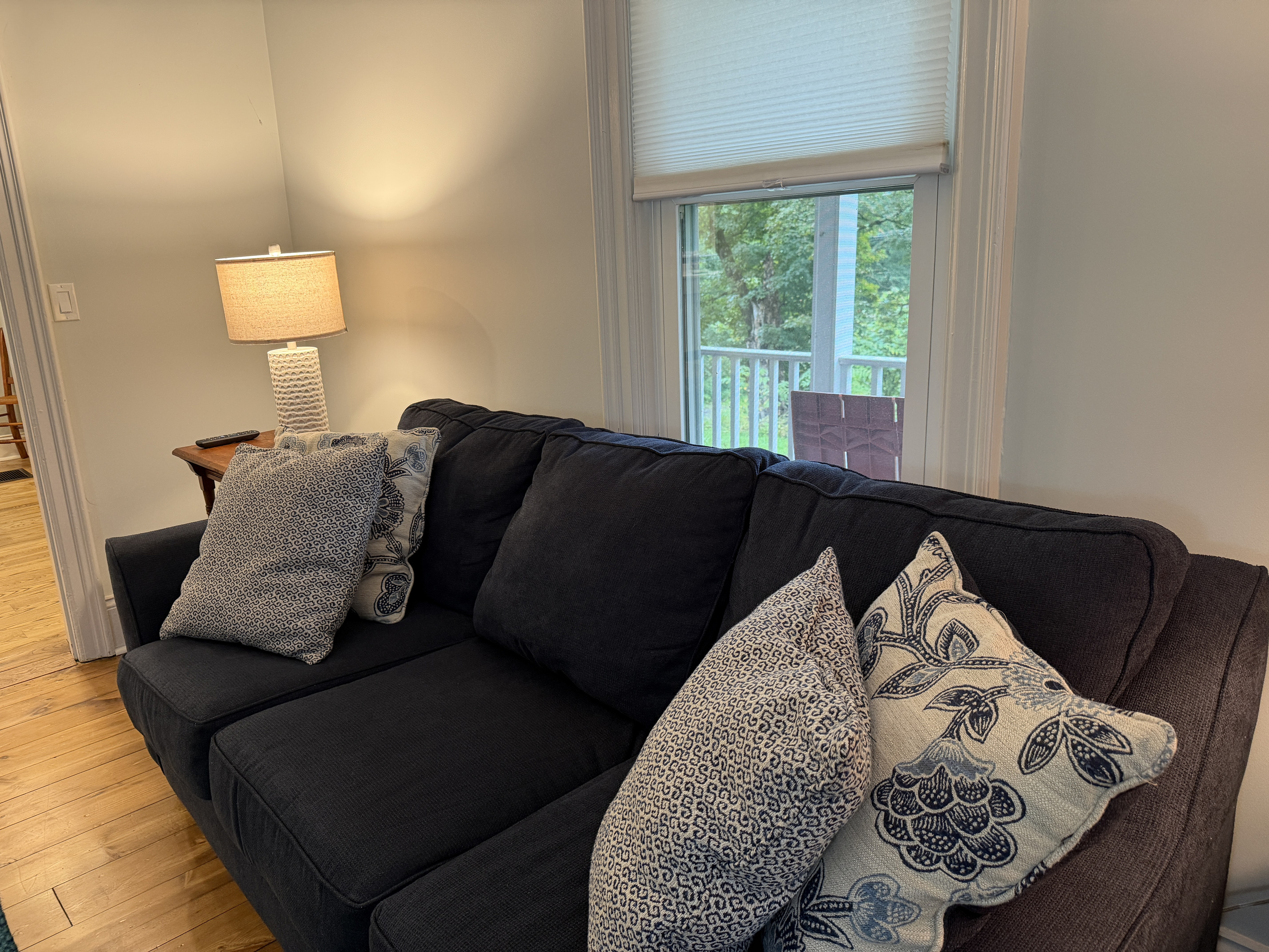 Living room with SmartTV and assorted games and books