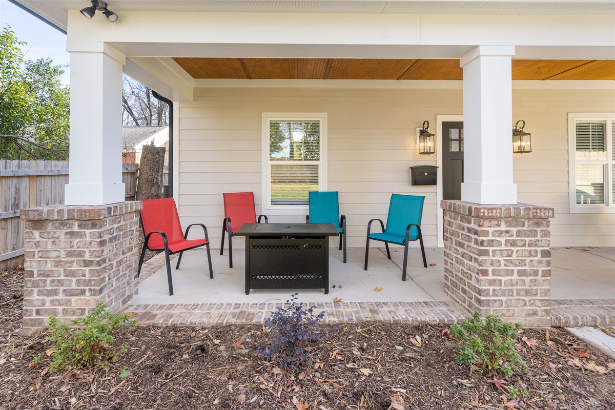 Gather around the fire pit on the porch