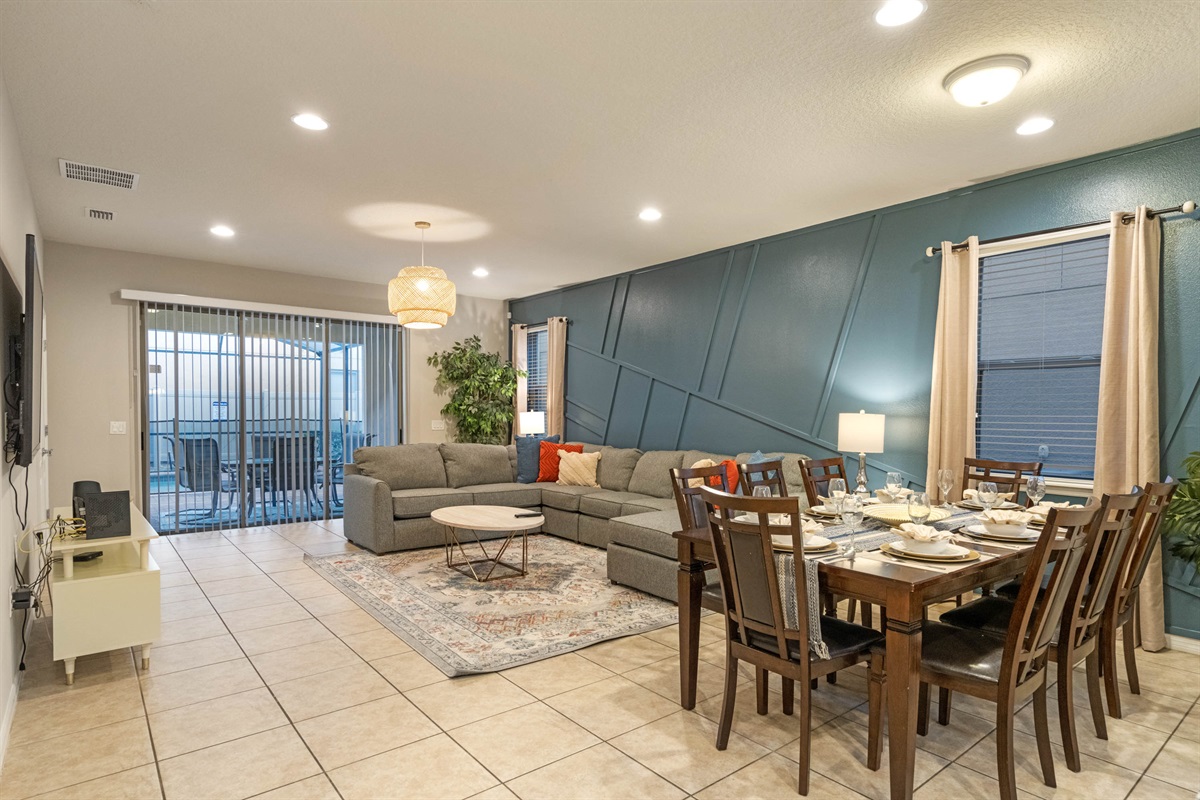 Open concept kitchen and living room