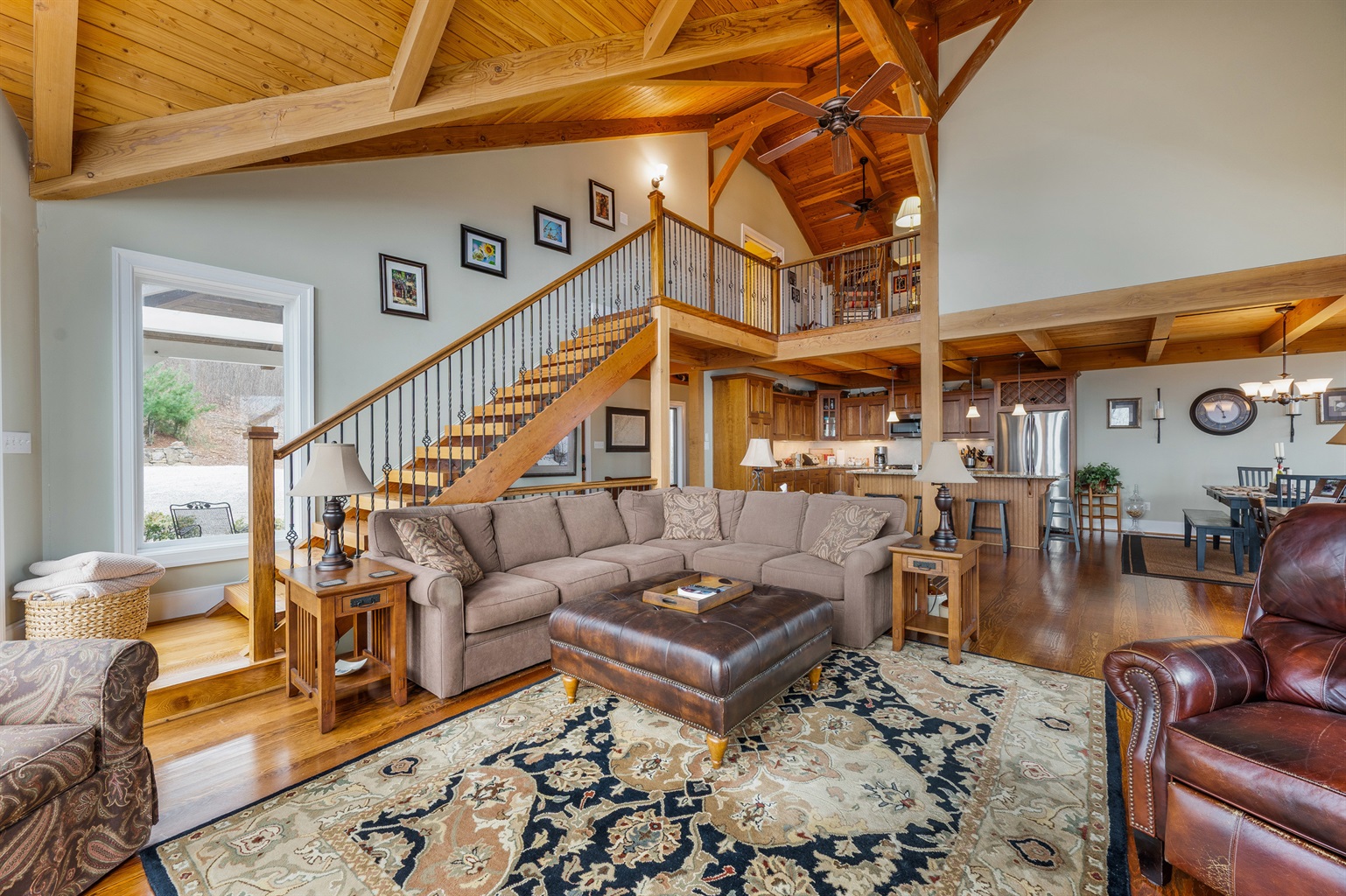 High ceilings, warm gathering space