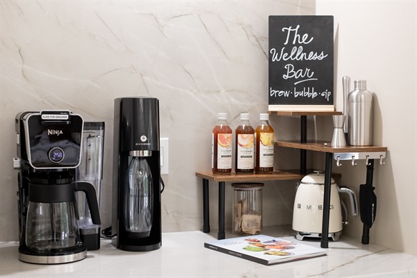 Coffee, tea, mocktails (or cocktails...your call) & LMNT electrolytes—our Wellness Bar keeps routines strong & recovery delicious. Sip, reset, repeat.