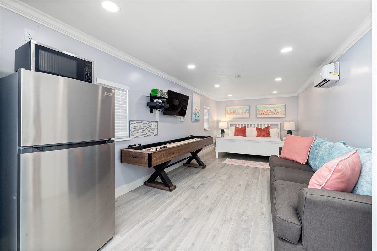 Air conditioned casita with a king bed and queen sleeper sofa