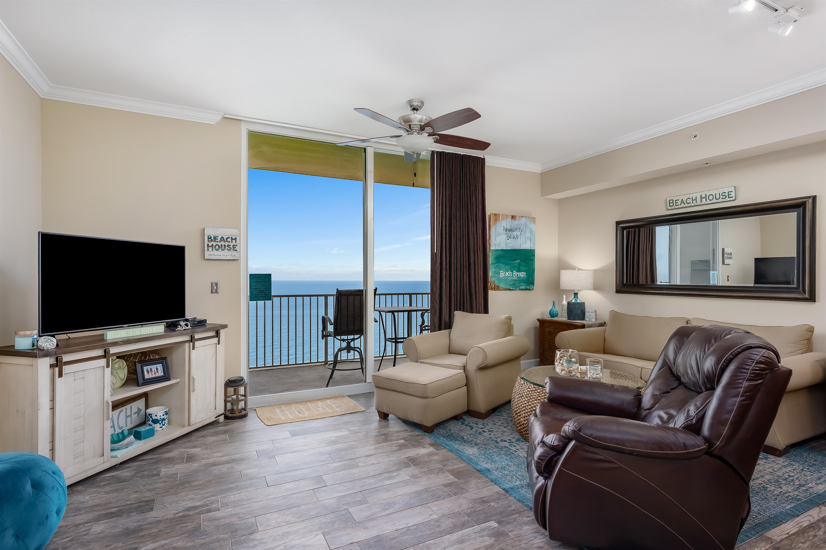 Plenty of comfy seating with an amazing view