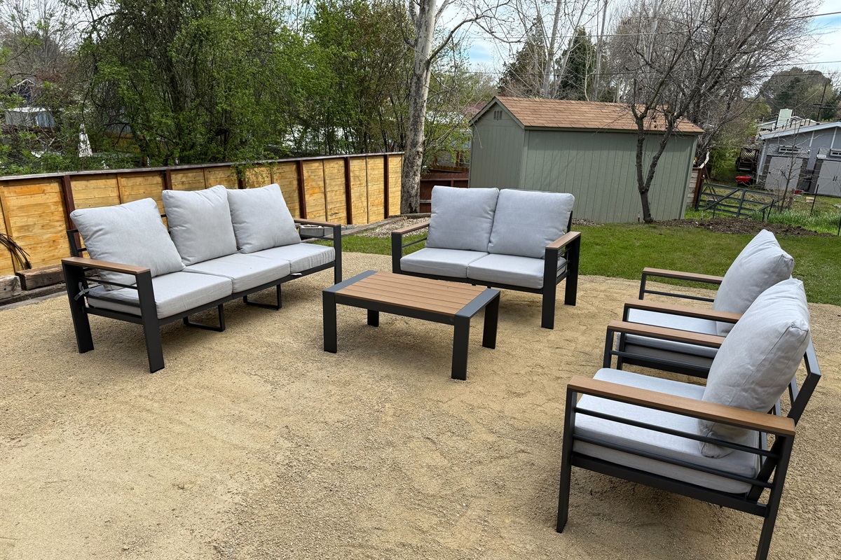 A nice seating area just installed in the backyard.