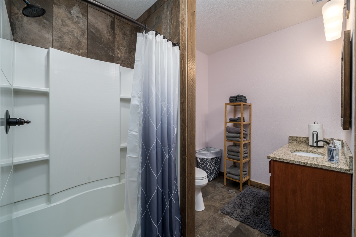 Lower level full bathroom.