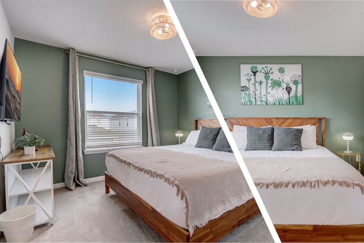 Bedroom | King Bed | 2nd Floor | Smart TV | En-Suite Bathroom