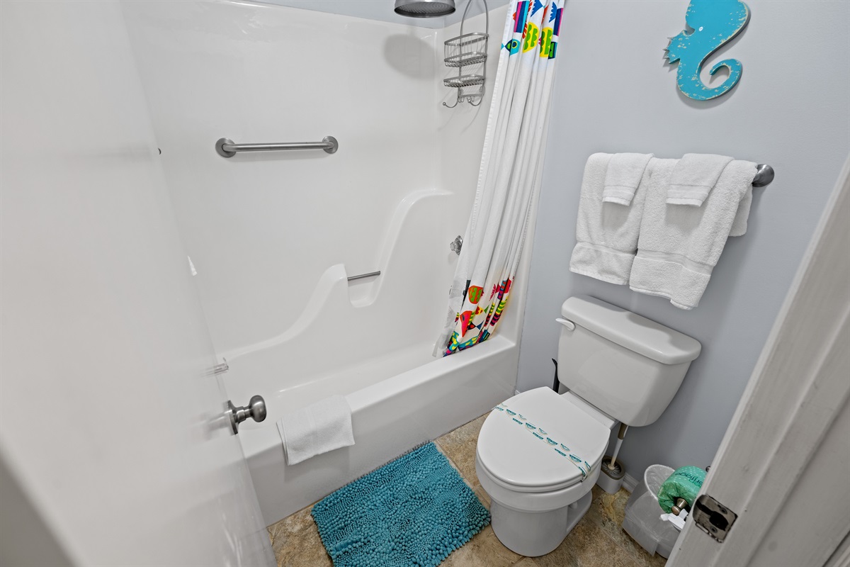 Main Bathroom - private tub/shower/toilet 