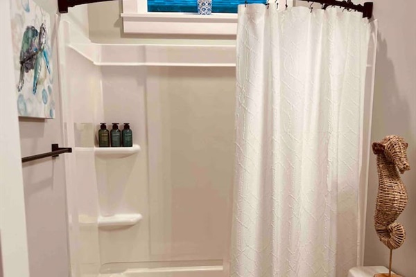 Hall Bath which is accessible from Bedroom 2 as well.