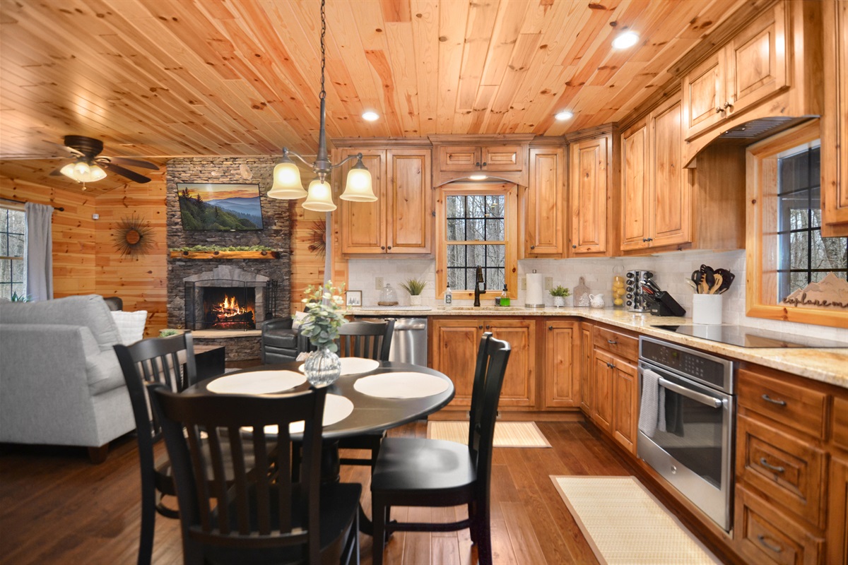 Kitchen w/ views of the living rom