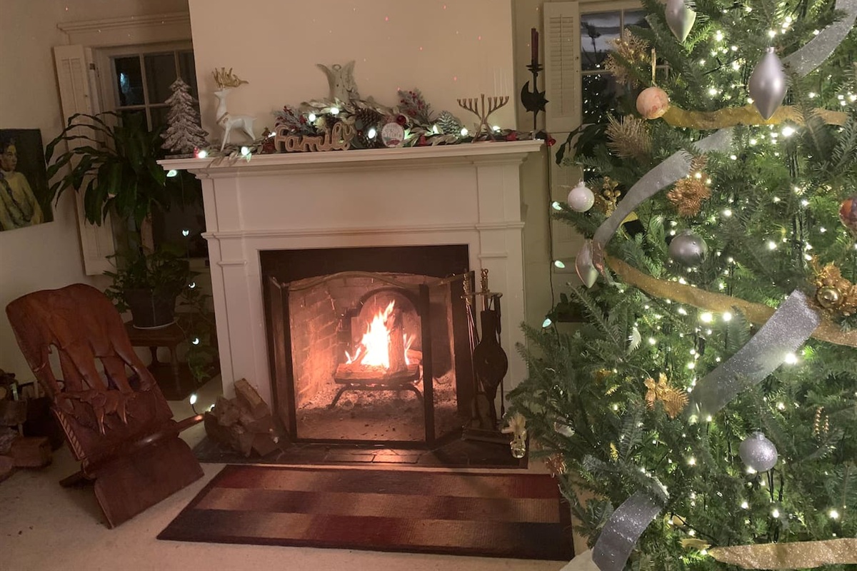 Christmas decor in living room 