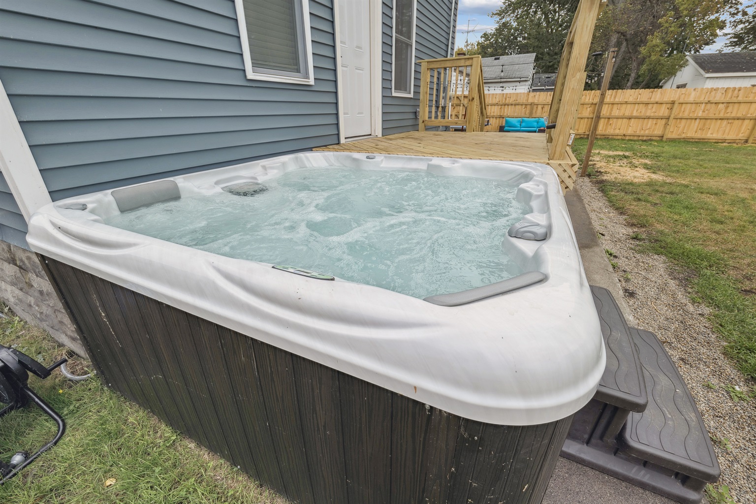 Year round hot tub for relaxing and stargazing
