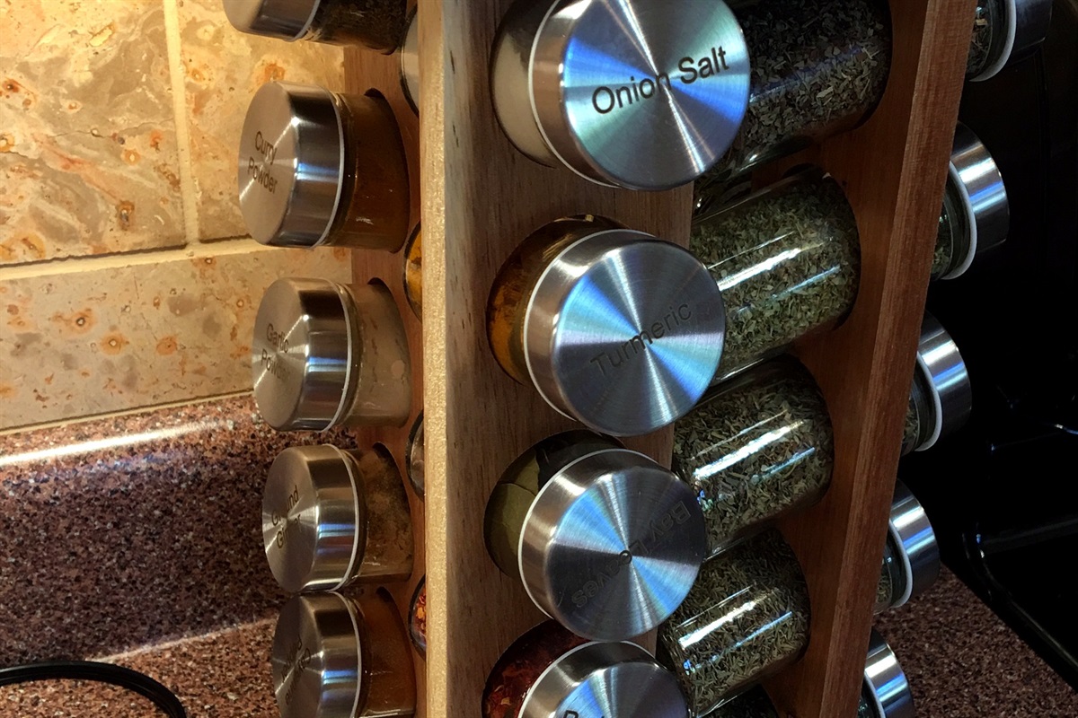 Spice Rack and plenty more in cabinets