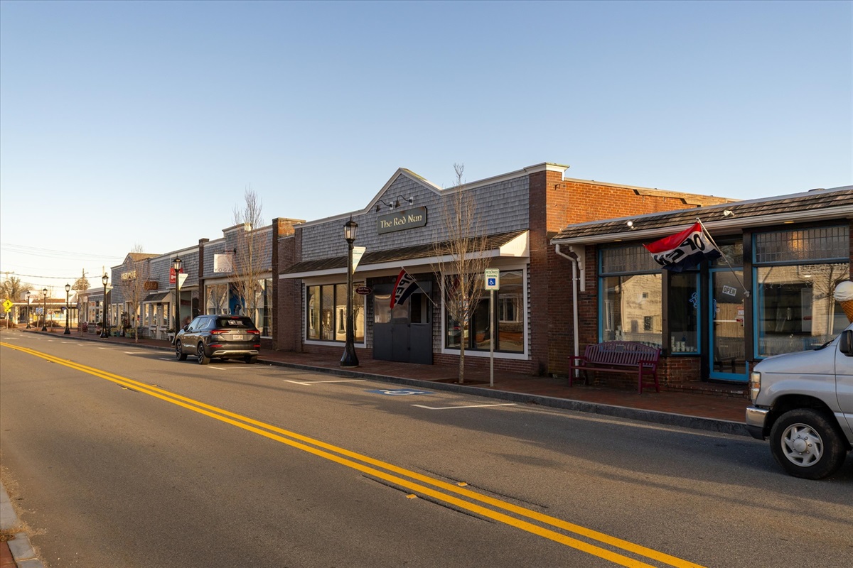 This is quaint Dennis Port with Bakery, Ice Cream, Coffee and Stores all within walking distance super convenient.