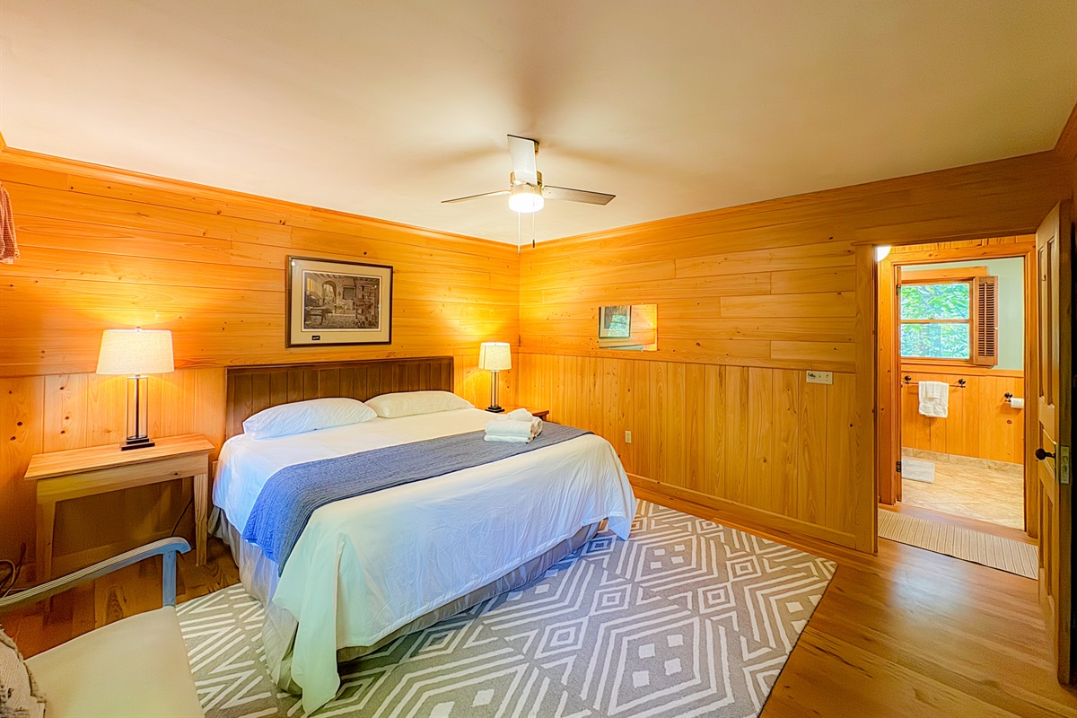 Bathroom across the hallway from the main level bedroom